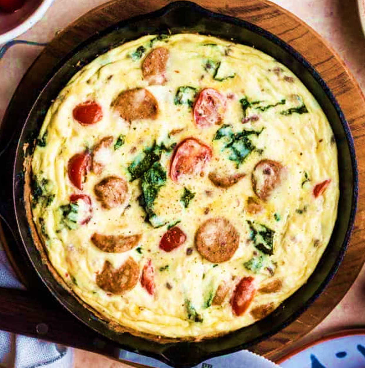 Image Sausage Frittata with Spinach